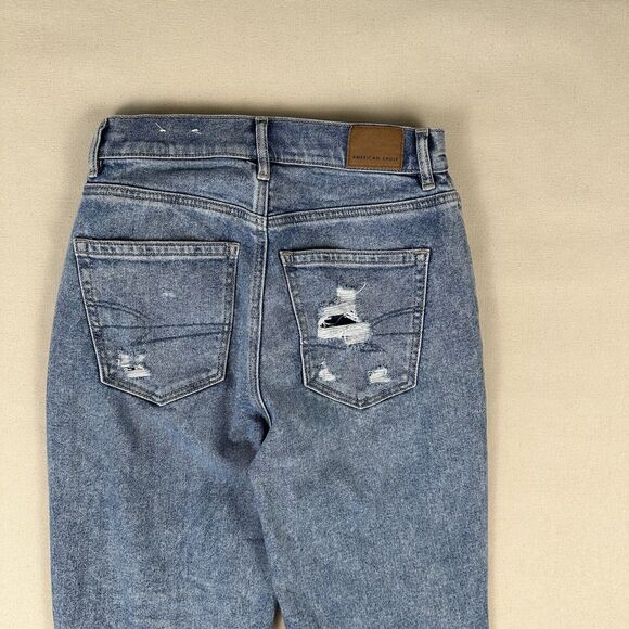 American Eagle Highest Rise 90s Boyfriend Jeans Women’s 2 Blue Denim Stretch‎ - Picture 14 of 16